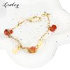 "Lxalry 18K Gold Plated Shell & Red Energy Stone Anklet â€“  Summer Beach Style Waterproof Foot Chain for Women â€“  Hypoallergenic, Fade-Resistant