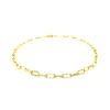 14k Yellow Gold Anklet with Flat Hammered Oval Links