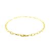 14k Yellow Gold Anklet with Flat Hammered Oval Links