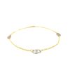 14k Two Tone Gold Entwined Heart Stationed Anklet