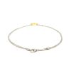 14k Yellow Gold and Sterling Silver Anklet with a Single Open Heart Station