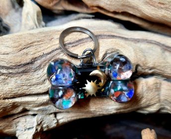 Calming Dog Charms EMF 5G Protection Dog Bone over 25 pounds Chakra Crystals (Material: Orgone, style: Sun Moon)