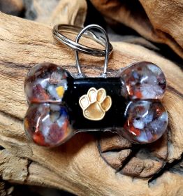 Calming Dog Charms EMF 5G Protection Dog Bone over 25 pounds Chakra Crystals (Material: Orgone, style: Paw Print)
