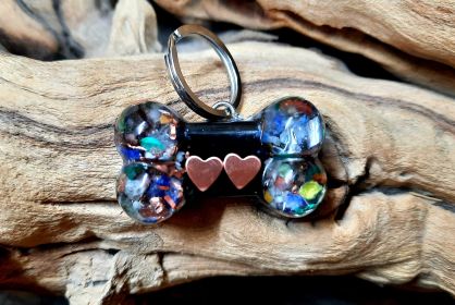 Calming Dog Charms EMF 5G Protection Dog Bone over 25 pounds Chakra Crystals (Material: Orgone, style: Two Hearts)